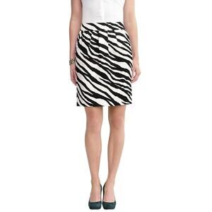 Banana Republic Zebra Linen Blend Lined Pleated Mini Skirt 12 EUC